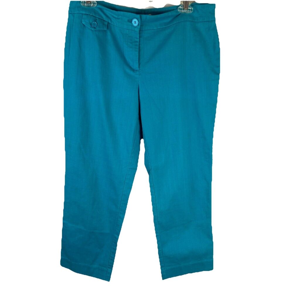 Ann Taylor LOFT  Original Women’s Teal Cotton Blend Capri Pants Size 6